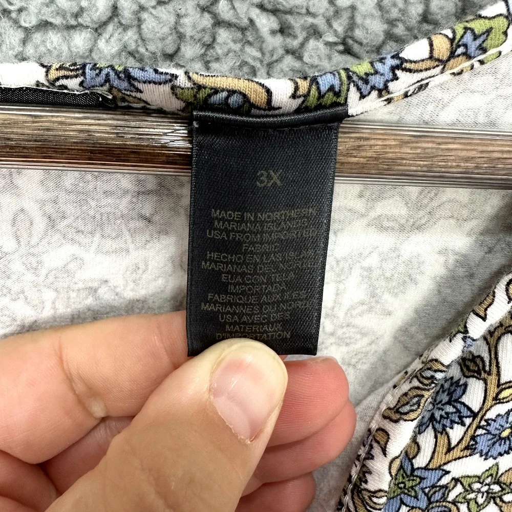 Liz Claiborne Top Women 3X Floral Gathered Dainty Ditzy boho cottagecore vtg 90s - Picture 2 of 7